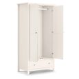 Maine Double Wardrobe - 2 Door - 1 Drawer - White