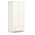 Maine Double Wardrobe - 2 Door - 1 Drawer - White