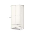 Maine Double Wardrobe - 2 Door - 1 Drawer - White