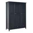 Maine Wardrobe - 3 Door - 2 Drawer - Black