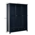 Maine Wardrobe - 3 Door - 2 Drawer - Black