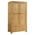 Curve Wardrobe - 2 Door - 2 Drawer - Oak