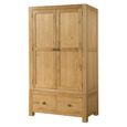 Curve Wardrobe - 2 Door - 2 Drawer - Oak