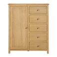 Arlington Short Wardrobe - 1 Door 5 Drawer - Oak