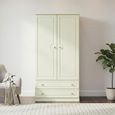 Pembroke Cream 2 Door 2 Drawer Double Wardrobe - H 182.4cm