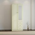 Pembroke Cream 2 Door Combi Wardrobe - 1 Mirror RHF 3 Drawers