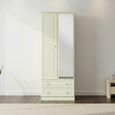 Pembroke Cream 2 Door Tall Combi Wardrobe - 1 Mirror