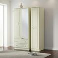 Pembroke Cream 3 Door Combi Wardrobe - 1 Mirror and LHF 2 Drawers