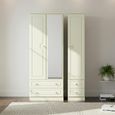 Pembroke Cream 3 Door Tall Combi Wardrobe - 1 Mirror