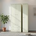 Pembroke Cream 3 Door Tall Triple Wardrobe - LHF 2 Drawers