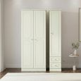 Pembroke Cream 3 Door Tall Triple Wardrobe - RHF 2 Drawers