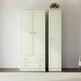 Pembroke Cream 3 Door Triple Wardrobe - LHF 2 Drawers