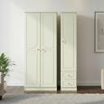 Pembroke Cream 3 Door Triple Wardrobe - RHF 2 Drawers
