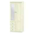 Pembroke Cream 2 Door Combi Wardrobe - 1 Mirror RHF 3 Drawers
