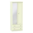 Pembroke Cream 2 Door Tall Combi Wardrobe - 1 Mirror