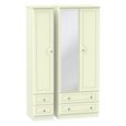Pembroke Cream 3 Door Combi Wardrobe - 1 Mirror