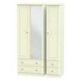 Pembroke Cream 3 Door Combi Wardrobe - 1 Mirror
