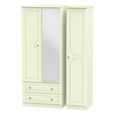 Pembroke Cream 3 Door Combi Wardrobe - 1 Mirror and LHF 2 Drawers