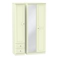 Pembroke Cream 3 Door Tall Combi Wardrobe - 1 Mirror and RHF 2 Drawers
