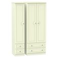 Pembroke Cream 3 Door Tall Triple Wardrobe - 4 Drawers