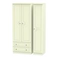 Pembroke Cream 3 Door Tall Triple Wardrobe - LHF 2 Drawers