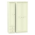 Pembroke Cream 3 Door Tall Triple Wardrobe - RHF 2 Drawers