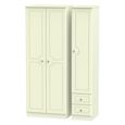 Pembroke Cream 3 Door Tall Triple Wardrobe - RHF 2 Drawers