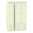Pembroke Cream 3 Door Triple Wardrobe - 4 Drawers