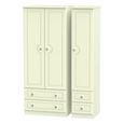 Pembroke Cream 3 Door Triple Wardrobe - 4 Drawers
