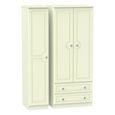 Pembroke Cream 3 Door Triple Wardrobe - LHF 2 Drawers