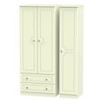 Pembroke Cream 3 Door Triple Wardrobe - LHF 2 Drawers