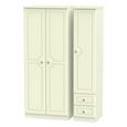 Pembroke Cream 3 Door Triple Wardrobe - RHF 2 Drawers