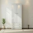 Pembroke White Gloss 2 Door 2 Drawer Double Wardrobe