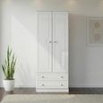 Pembroke White Gloss 2 Door 2 Drawer Tall Wardrobe