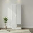 Pembroke White Gloss 2 Door Tall Wardrobe - 1 Mirror