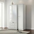 Pembroke White Gloss 3 Door Combi Wardrobe - 1 Mirror and LHF 2 Drawers