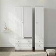 Pembroke White Gloss 3 Door Combi Wardrobe - 1 Mirror