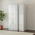 Pembroke White Gloss 3 Door Tall Triple Wardrobe - 4 Drawers