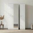 Pembroke White Gloss 3 Door Triple Wardrobe - 1 Mirror