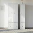 Pembroke White Gloss 3 Door Triple Wardrobe - 4 Drawers