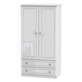 Pembroke White Gloss 2 Door 2 Drawer Double Wardrobe - H 182.4cm