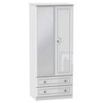 Pembroke White Gloss 2 Door Combi Wardrobe - 1 Mirror