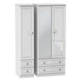 Pembroke White Gloss 3 Door Combi Wardrobe - 1 Mirror