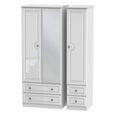 Pembroke White Gloss 3 Door Combi Wardrobe - 1 Mirror