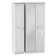 Pembroke White Gloss 3 Door Tall Triple Wardrobe - 1 Mirror