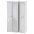 Pembroke White Gloss 3 Door Tall Triple Wardrobe - 1 Mirror