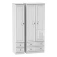 Pembroke White Gloss 3 Door Tall Triple Wardrobe - 4 Drawers