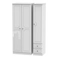 Pembroke White Gloss 3 Door Tall Triple Wardrobe - RHF 2 Drawers