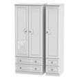 Pembroke White Gloss 3 Door Triple Wardrobe - 4 Drawers