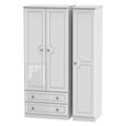 Pembroke White Gloss 3 Door Triple Wardrobe - LHF 2 Drawers